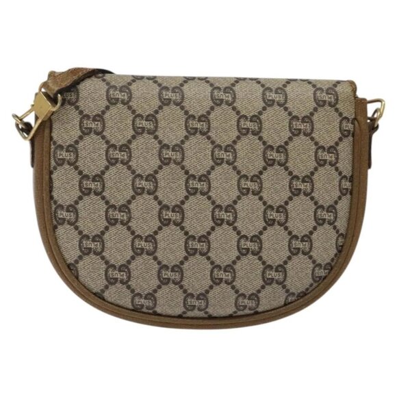 GUCCI GG Plus Supreme Shoulder Bag PVC Leather Beige Gold Auth th5906 - Picture 2 of 15